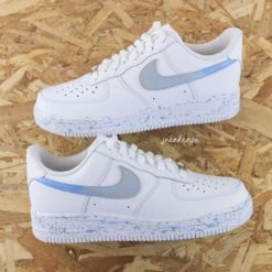 Splash Gris Et Bleu Clair - Air Force 1 Custom