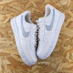 Splash Gris Et Bleu Clair - Air Force 1 Custom -Sneakers Boutique 5L4A0040copie