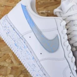 Splash Gris Et Bleu Clair - Air Force 1 Custom -Sneakers Boutique 5L4A0041copie