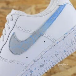 Splash Gris Et Bleu Clair - Air Force 1 Custom -Sneakers Boutique 5L4A0042copie