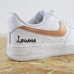 Prénom Métallisé Bronze - Air Force 1 Custom -Sneakers Boutique 5L4A0496copie2walto