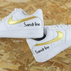 Prénom Métallisé Doré - Air Force 1 Custom -Sneakers Boutique 5L4A0558copie2ValentineCute
