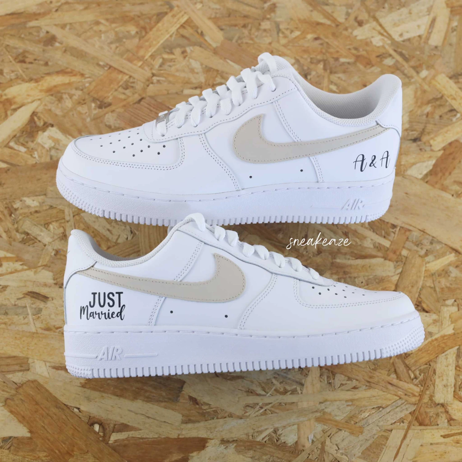 Beige Et Initiales - Air Force 1 Custom 7 Beige Et Initiales - Air Force 1 Custom - Image 5