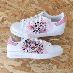 Fleurs Aquarelle (modèle Au Choix) - Stan Smith Custom -Sneakers Boutique 5L4A0828copie2d
