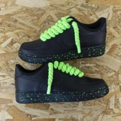 Rope Laces Splash (couleur Au Choix) - Air Force 1 Black Custom