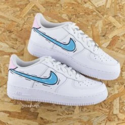 Cartoon Swoosh Et Talon - Air Force 1 Custom