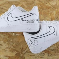 Silhouette Mariage (couleur Au Choix) - Air Force 1 Custom -Sneakers Boutique 5L4A1235copiePrenomBartleenScriptetdateAcuminPro