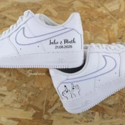 Silhouette Mariage (couleur Au Choix) - Air Force 1 Custom -Sneakers Boutique 5L4A1235lilaPrenomBartleenScriptetdateAcuminPro