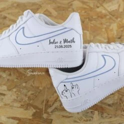 Silhouette Mariage (couleur Au Choix) - Air Force 1 Custom -Sneakers Boutique 5L4A1235uncbluePrenomBartleenScriptetdateAcuminPro