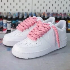 Rope Laces Rose (couleur Au Choix) - Air Force 1 Custom -Sneakers Boutique 5L4A1282
