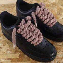 Ropes Laces (couleur Au Choix) - Air Force 1 Black Custom -Sneakers Boutique 5L4A1587copie