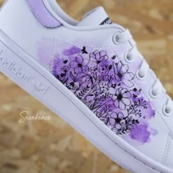 Fleur Aquarelle - Stan Smith Custom -Sneakers Boutique 5L4A1752copie