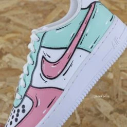 Cartoon Sketch Watermelon - Air Force 1 Custom -Sneakers Boutique 5L4A1762copie