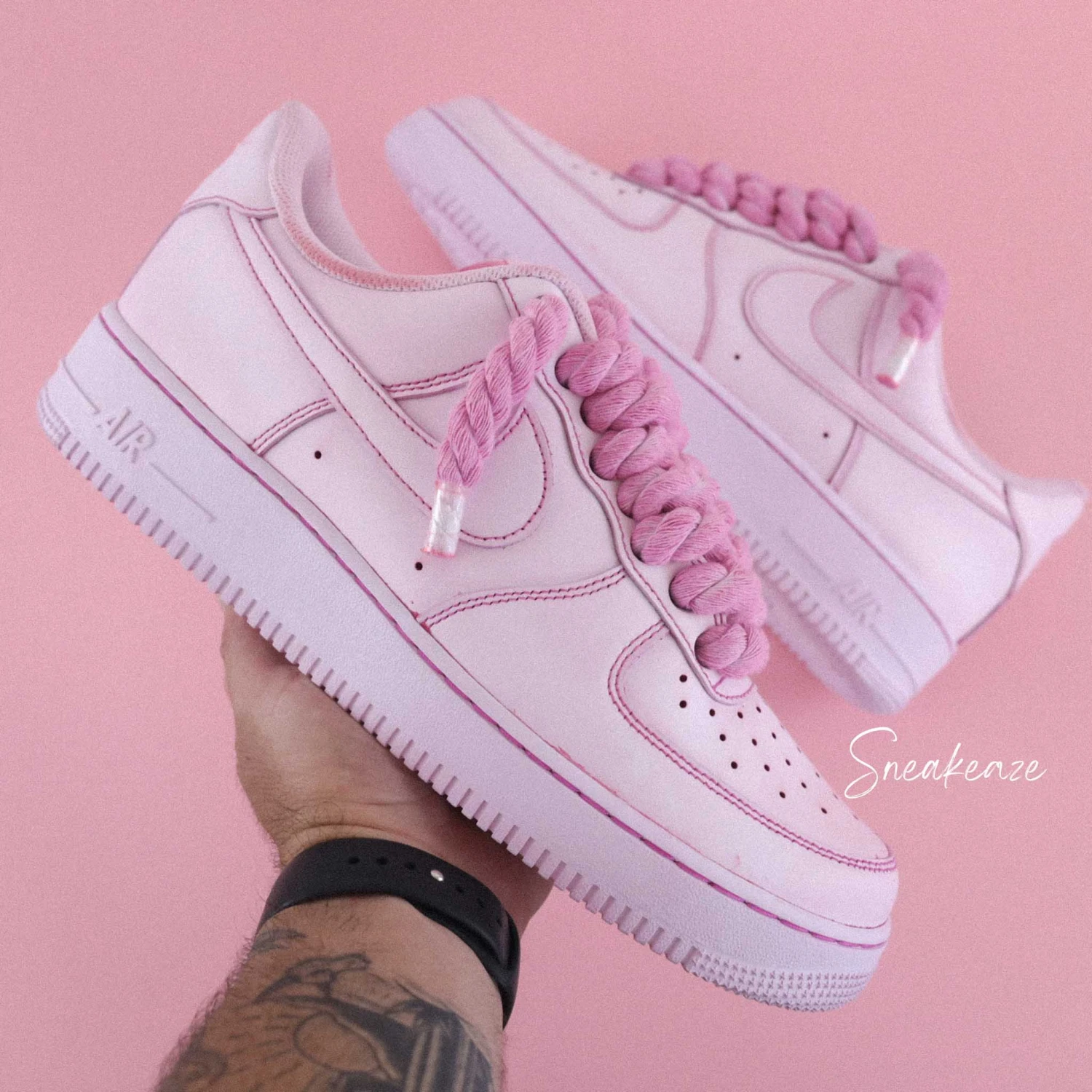 Pink Rope Laces - Air Force 1 Custom 4 Pink Rope Laces - Air Force 1 Custom - Image 2