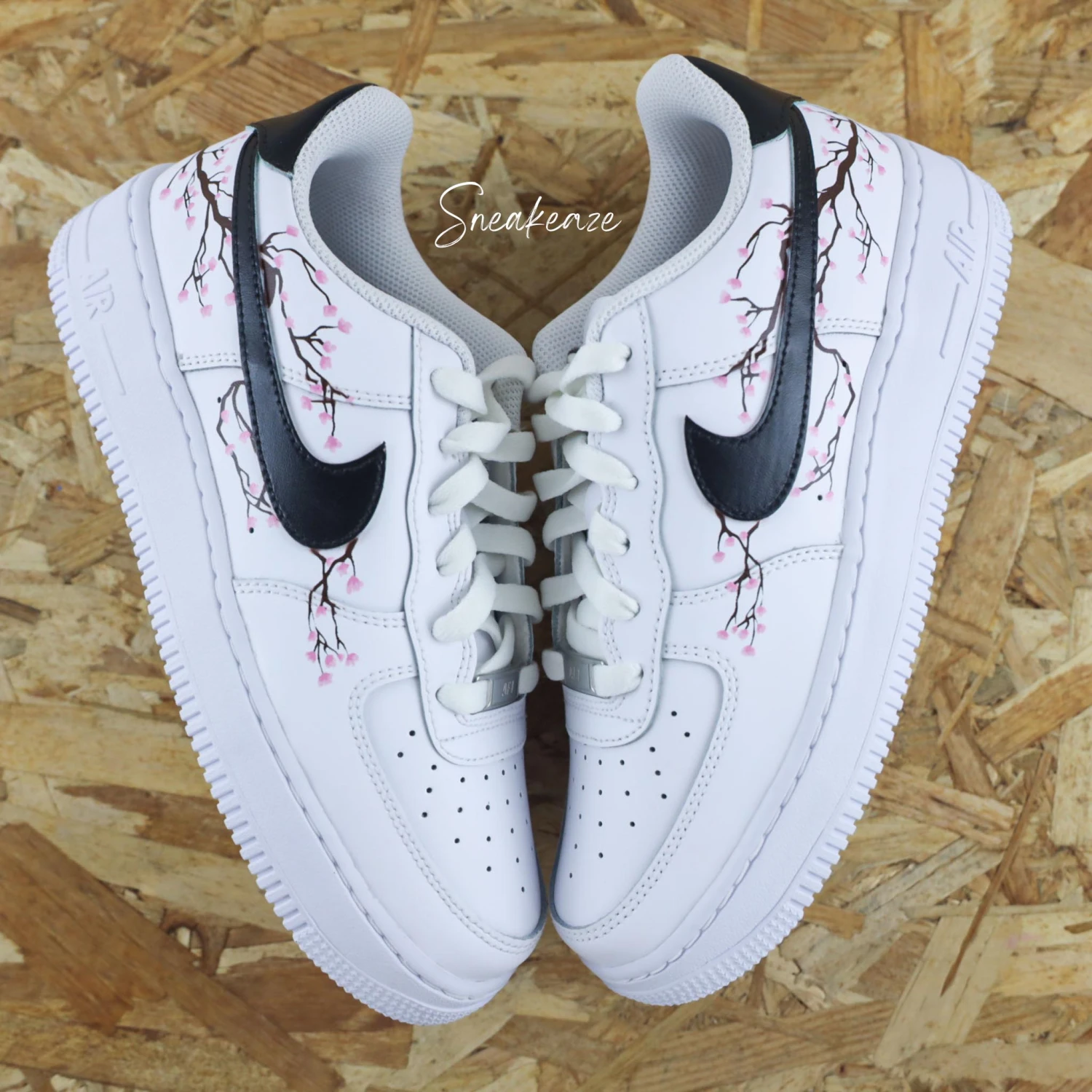 Sakura Rose Et Noir (couleur Au Choix) - Air Force 1 Custom 5 Sakura Rose Et Noir (couleur Au Choix) - Air Force 1 Custom - Image 3
