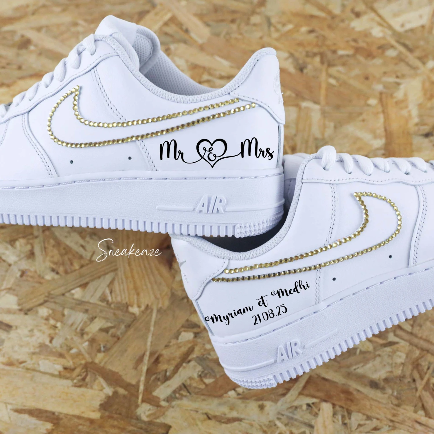 Strass Doré - Air Force 1 Custom Mariage 3 Strass Doré - Air Force 1 Custom Mariage