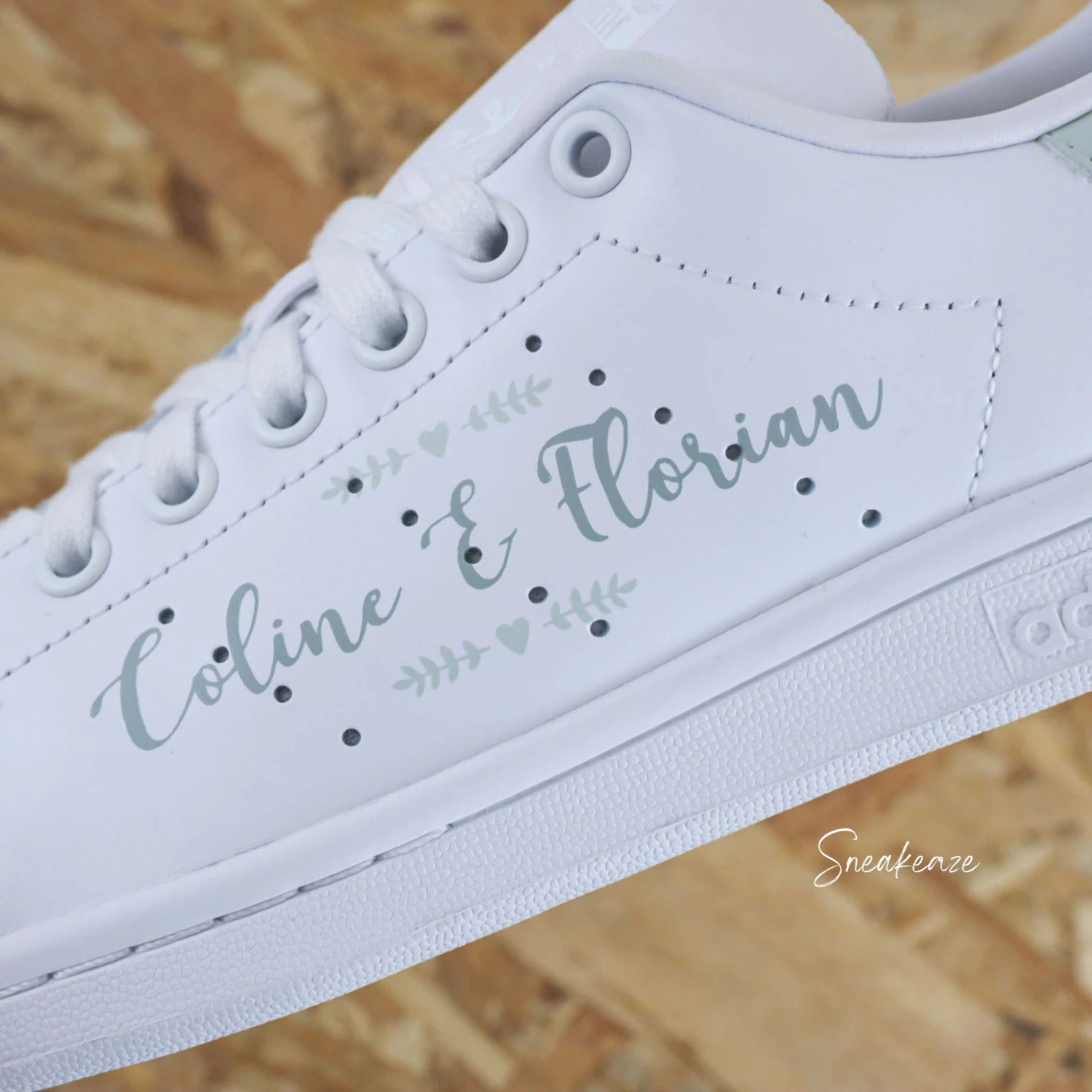 Just Married Vert Sauge - Stan Smith Custom 4 Just Married Vert Sauge - Stan Smith Custom - Image 2