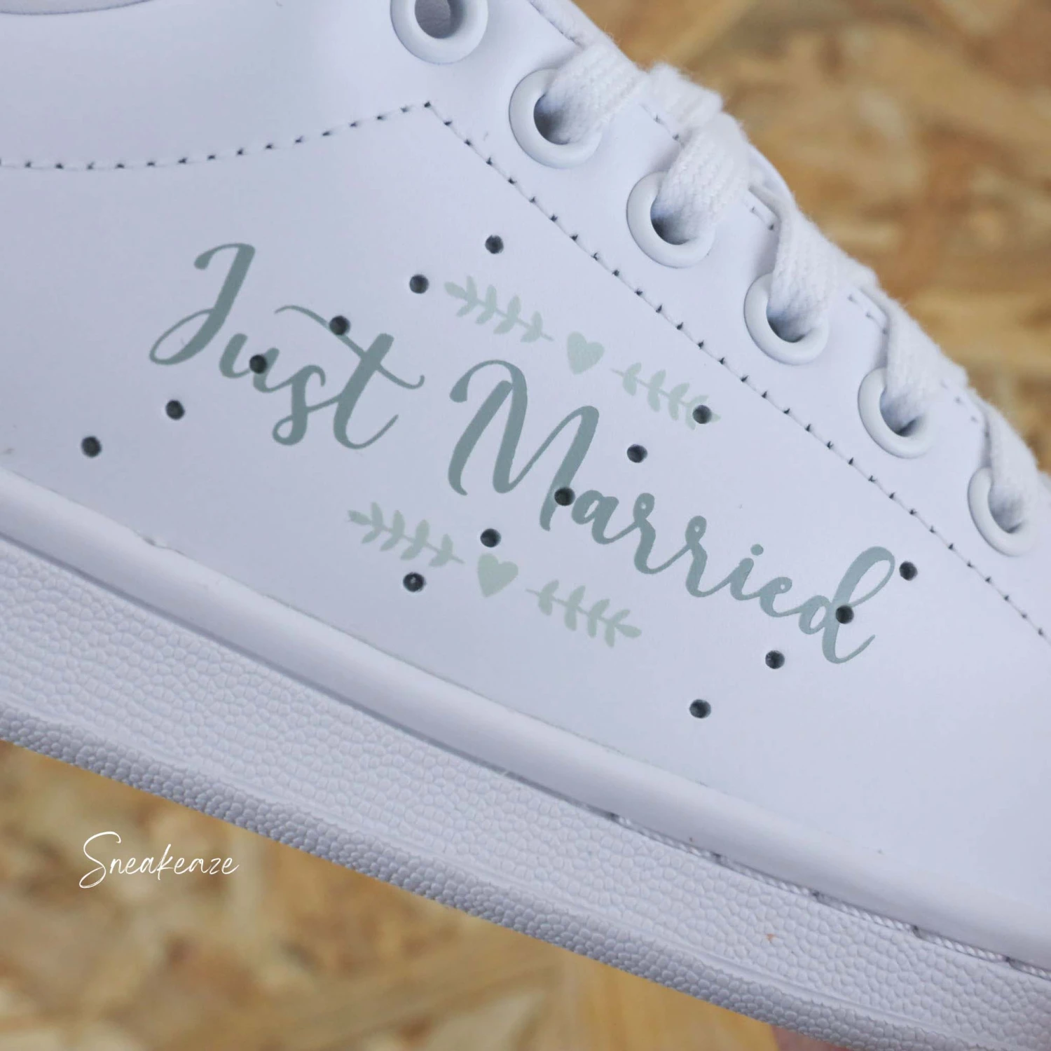 Just Married Vert Sauge - Stan Smith Custom 6 Just Married Vert Sauge - Stan Smith Custom - Image 4