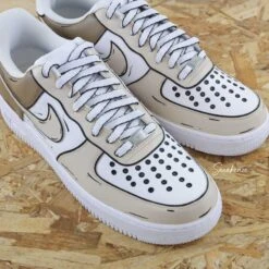 Cartoon Mocha - Air Force 1 Custom -Sneakers Boutique 5L4A2491copie