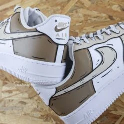 Cartoon Mocha - Air Force 1 Custom -Sneakers Boutique 5L4A2492copie