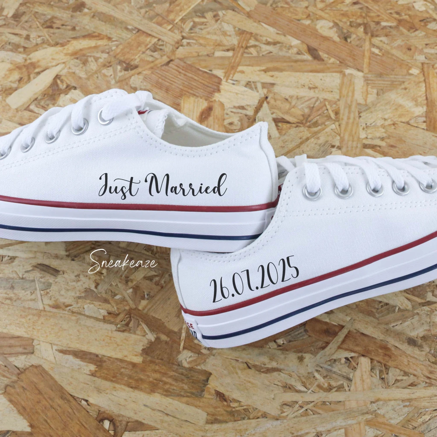 Just Married Et Date - Converse Custom Mariage 3 Just Married Et Date - Converse Custom Mariage