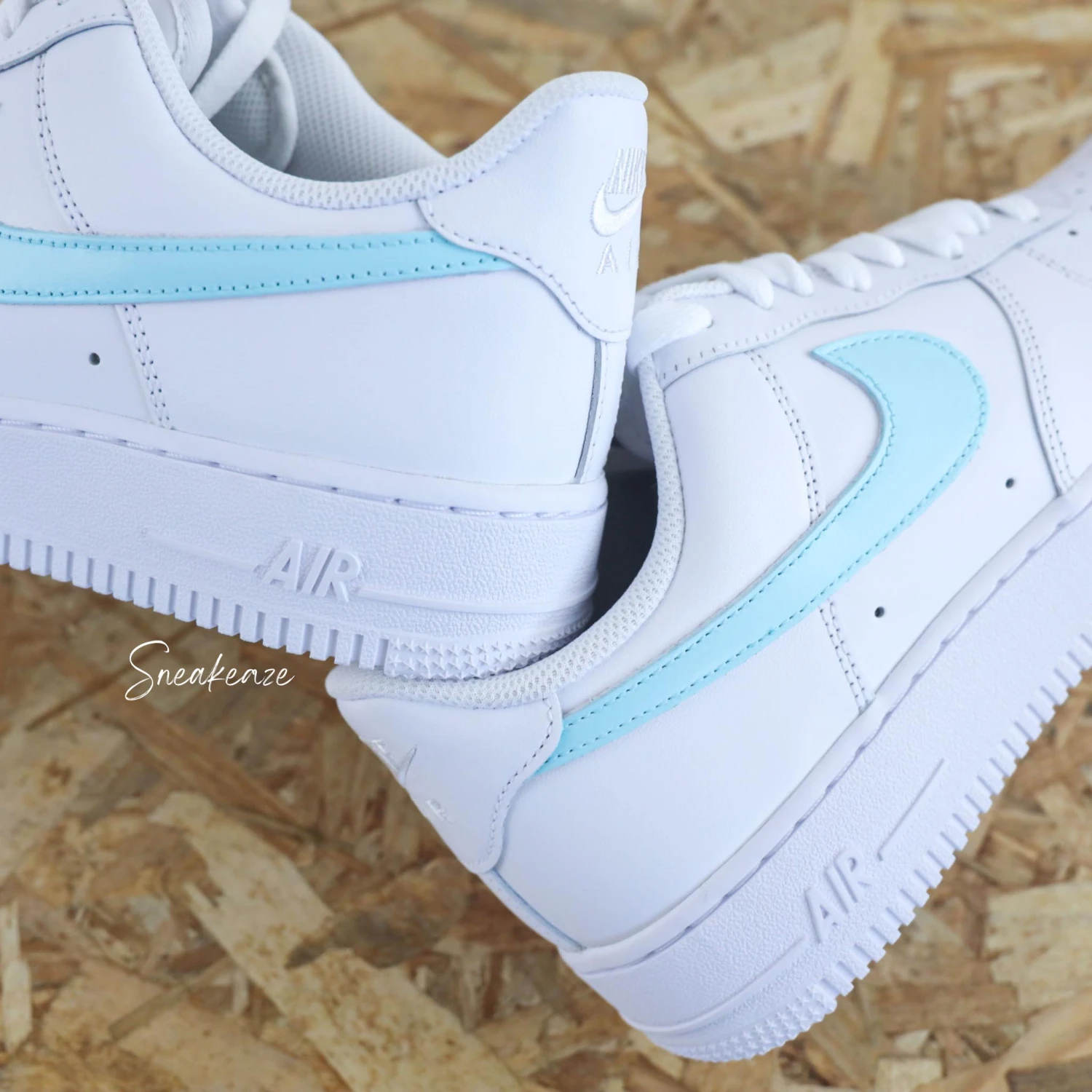 Color Swoosh Aqua - Air Force 1 Custom 4 Color Swoosh Aqua - Air Force 1 Custom - Image 2