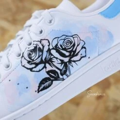 Papillon Aquarelle - Stan Smith Custom -Sneakers Boutique 5L4A2776copie