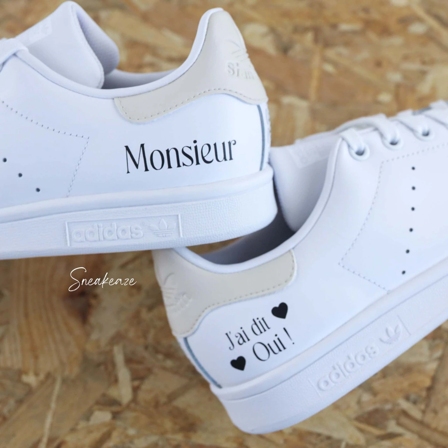 J'ai Dit Oui Beige - Stan Smith Custom Mariage 3 J'ai Dit Oui Beige - Stan Smith Custom Mariage