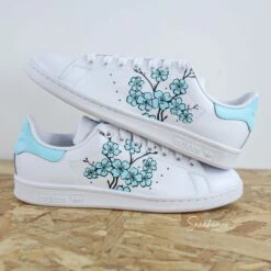 Sakura Cherry Blossom Aqua - Stan Smith Custom -Sneakers Boutique 5L4A3197copie