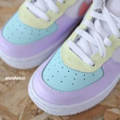 White Pastel - Air Force 1 Custom (enfant) -Sneakers Boutique 5L4A4341copie