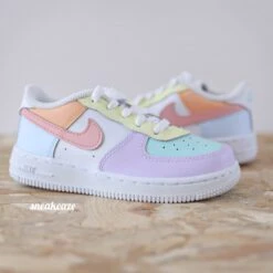 White Pastel - Air Force 1 Custom (enfant) -Sneakers Boutique 5L4A4343copie
