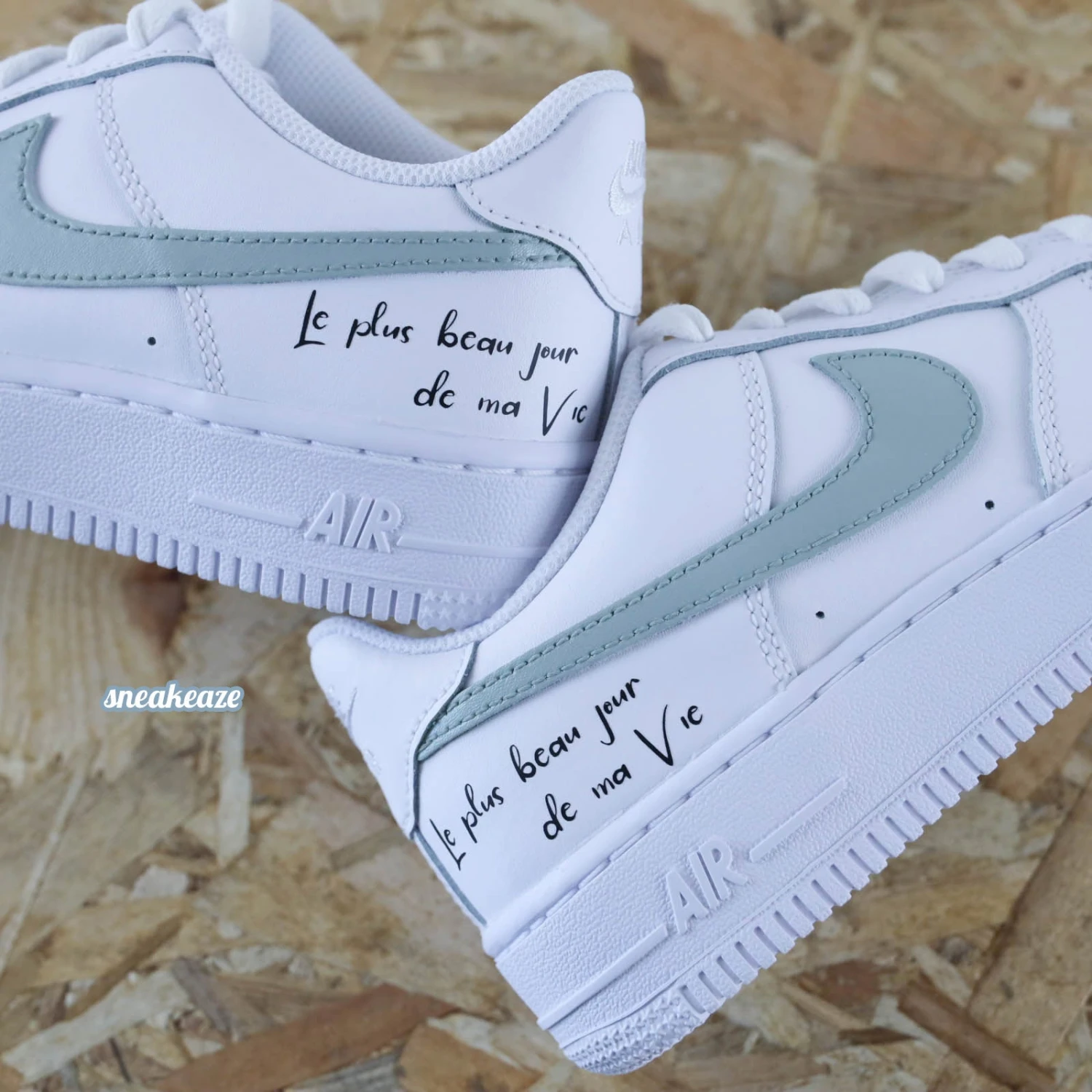 Le Plus Beau Jour De Ma Vie (citation Au Choix) - Air Force 1 Custom 3 Le Plus Beau Jour De Ma Vie (citation Au Choix) - Air Force 1 Custom