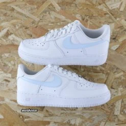 Baby Blue Swoosh - Air Force 1 Custom