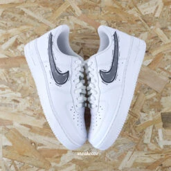 Cartoon Swoosh Gris - Air Force 1 Custom