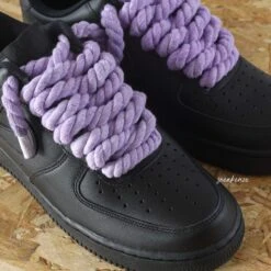 Ropes Laces (couleur Au Choix) - Air Force 1 Black Custom -Sneakers Boutique 5L4A7986copie