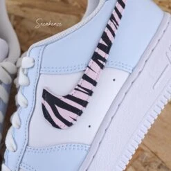 Pastel Zebra - Air Force 1 Custom -Sneakers Boutique 5L4A9231copie