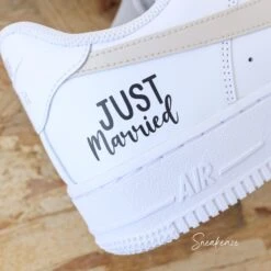 Just Married Moustache - Air Force 1 Custom -Sneakers Boutique 5L4A9937copie