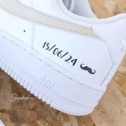 Just Married Moustache - Air Force 1 Custom -Sneakers Boutique 5L4A9938copie