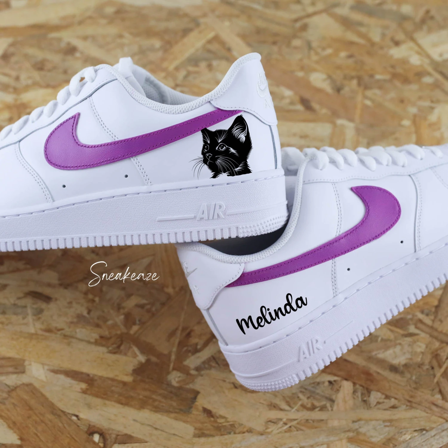 Chat Violet (couleur Au Choix) - Air Force 1 Custom 3 Chat Violet (couleur Au Choix) - Air Force 1 Custom