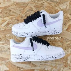 Rope Laces Noir Et Lila - Air Force 1 Custom