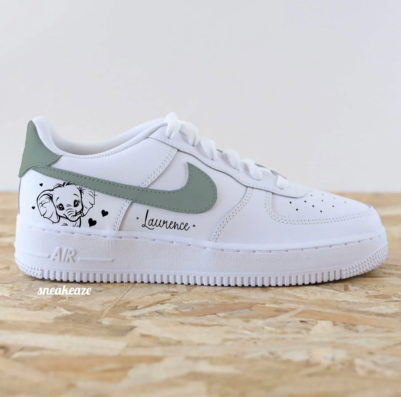 éléphant & Prénom (couleur Au Choix) - Air Force 1 Custom 3 éléphant & Prénom (couleur Au Choix) - Air Force 1 Custom