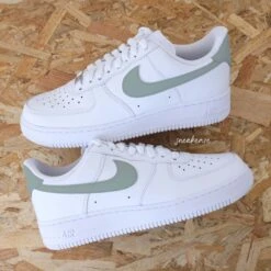 Arrière & Swoosh (couleur Au Choix) - Air Force 1 Custom -Sneakers Boutique FULL 2 5L4A0559vertdegris