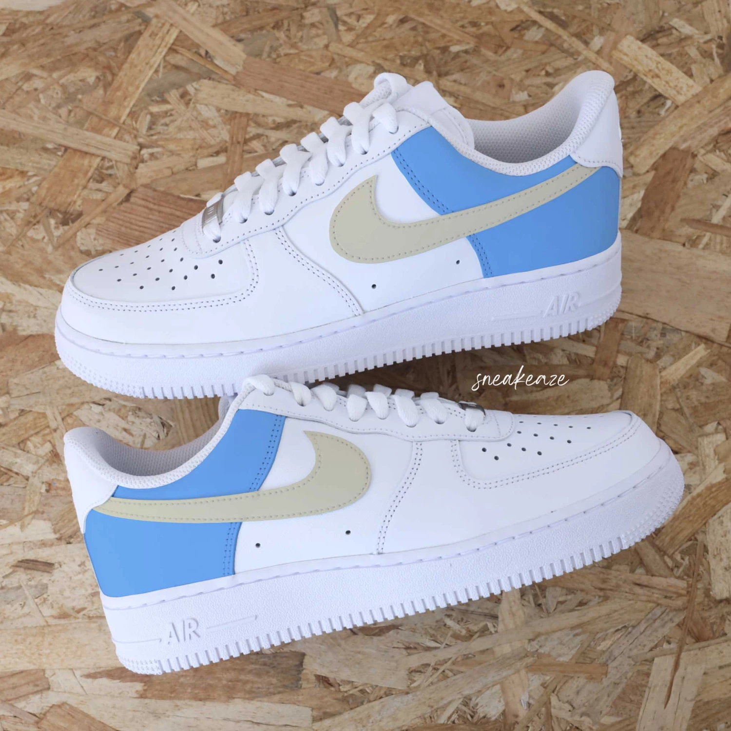 Color Block Beige Et Gris (couleur Au Choix) - Air Force 1 Custom 6 Color Block Beige Et Gris (couleur Au Choix) - Air Force 1 Custom - Image 4