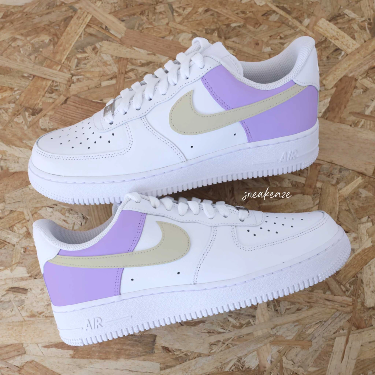 Color Block Beige Vert De Gris - Air Force 1 Custom 8 Color Block Beige Vert De Gris - Air Force 1 Custom - Image 6
