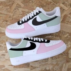 Noir Et Rose (modèle Au Choix) - Air Force 1 Custom -Sneakers Boutique FULL 2 5Lccc4A0559copie 2