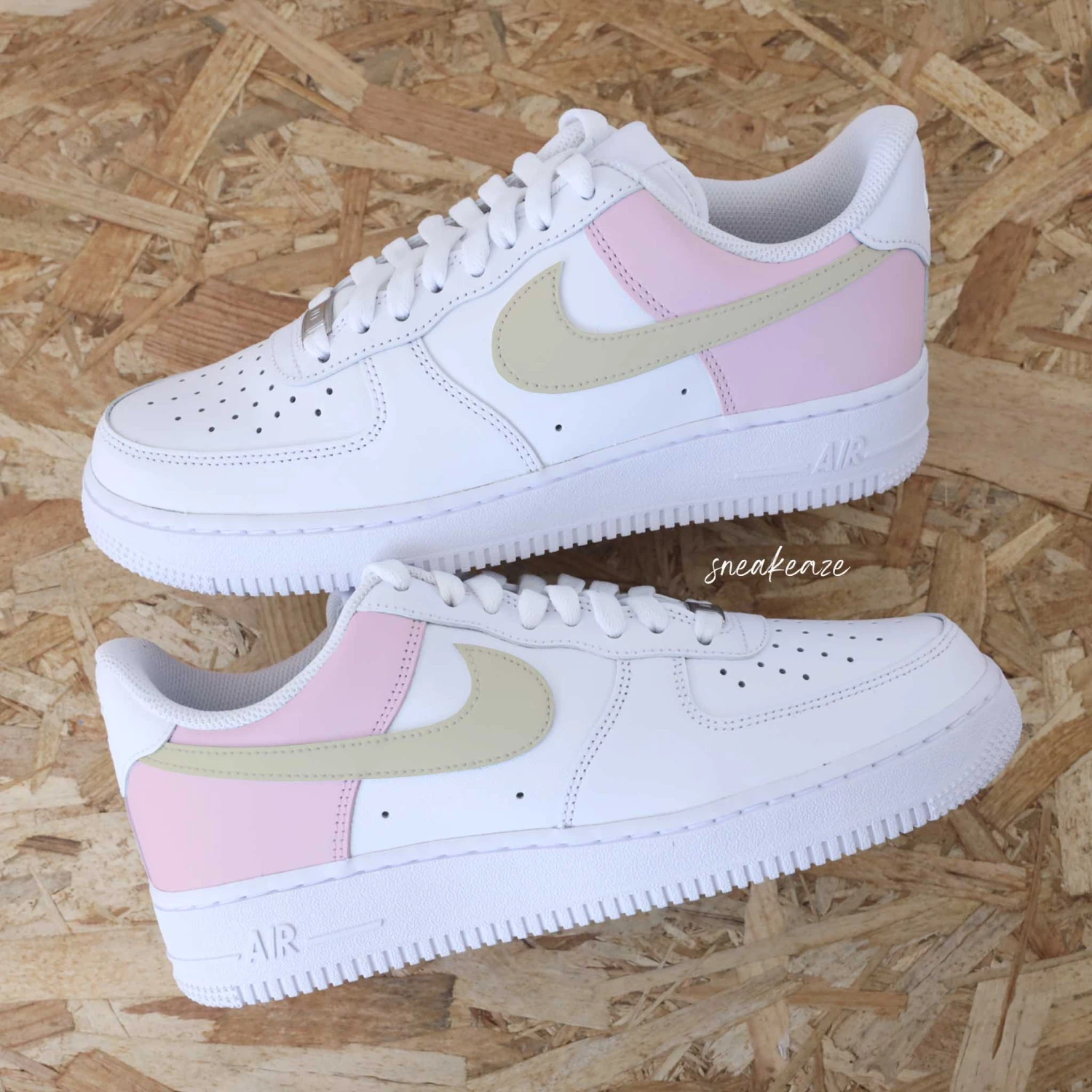 Color Block Beige Et Gris (couleur Au Choix) - Air Force 1 Custom 5 Color Block Beige Et Gris (couleur Au Choix) - Air Force 1 Custom - Image 3
