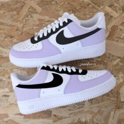 Noir Et Unc Blue (modèle Au Choix) - Air Force 1 Custom -Sneakers Boutique FUvvvLL 2 5L4A0559copie