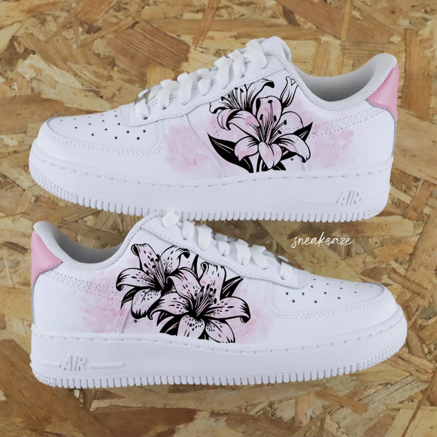Sakura Cherry Blossom Aquarelle - Air Force 1 Custom 4 Sakura Cherry Blossom Aquarelle - Air Force 1 Custom - Image 2