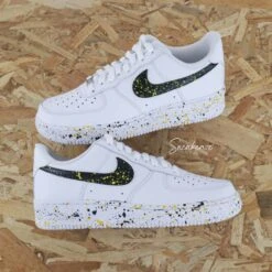 Splash Black And Yellow (couleur Au Choix) - Air Force 1 Custom