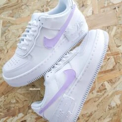 Lila Swoosh - Air Force 1 Shadow Custom -Sneakers Boutique IMG 4154copie
